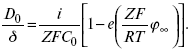   4 δ2/π 2D0  D0 / δ  δ D0.